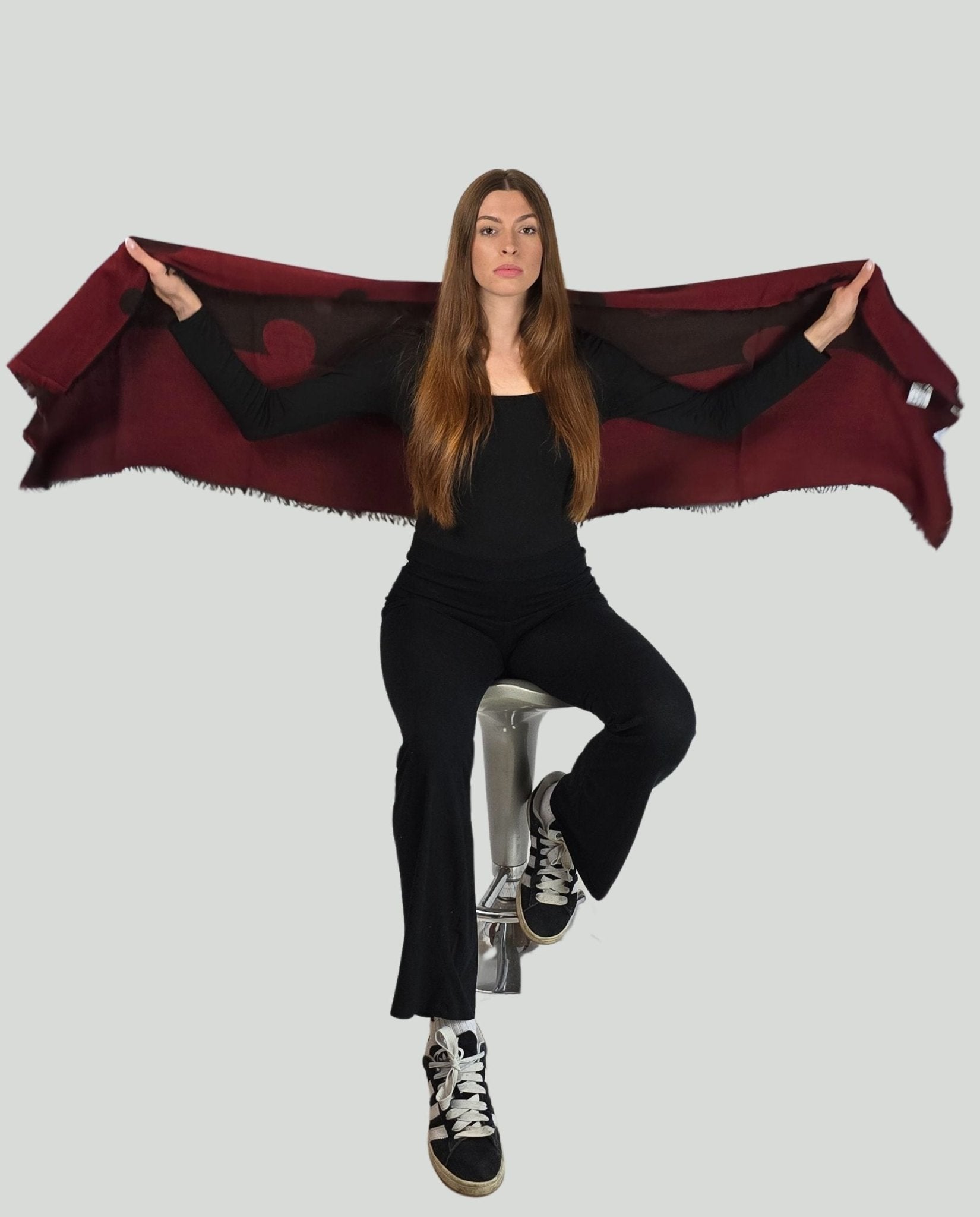 Stola pois Bordò/Moro - Soho Moda Mare