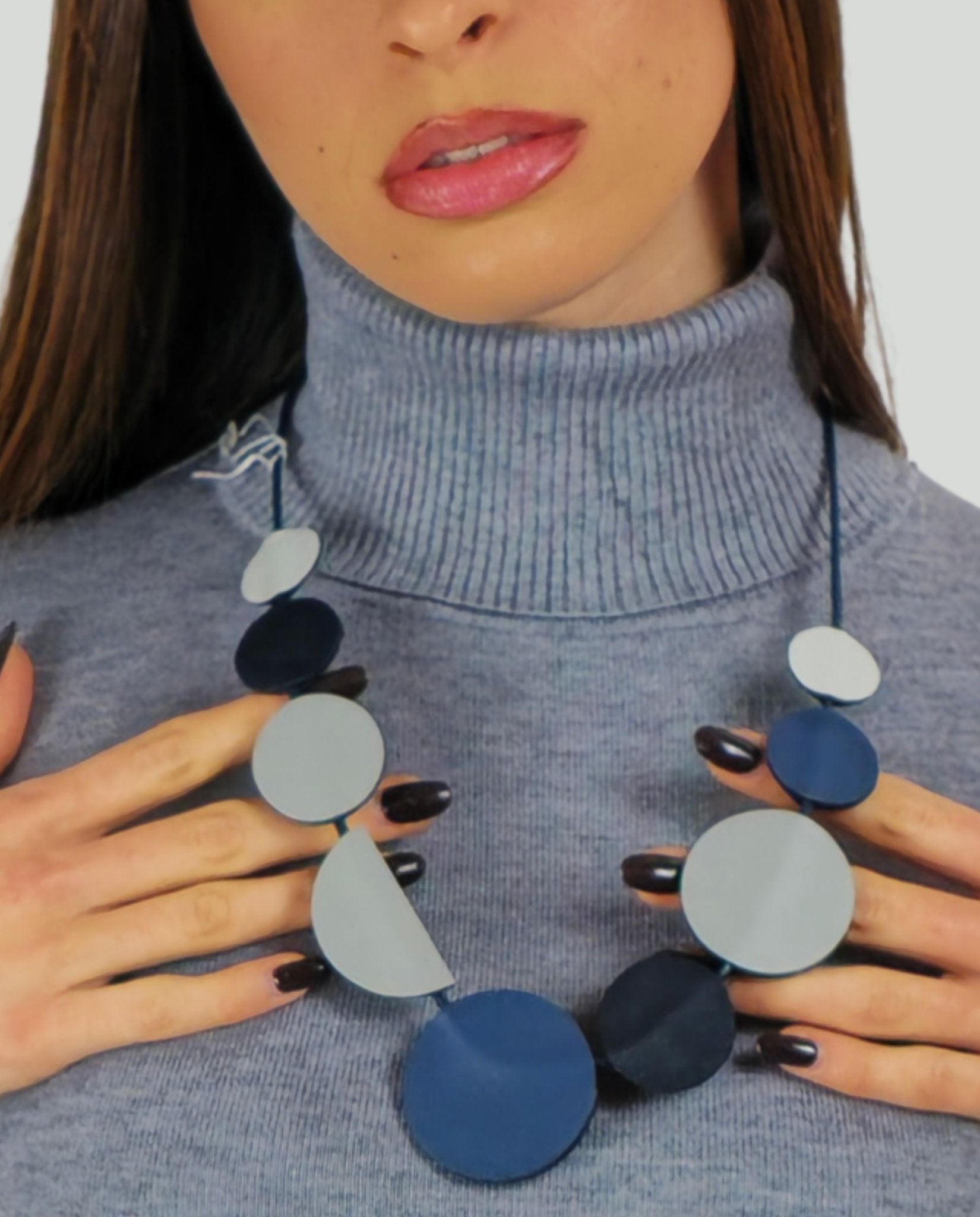 Collana Cerchi e Mezze Lune Toni Freddi - Soho Moda Mare