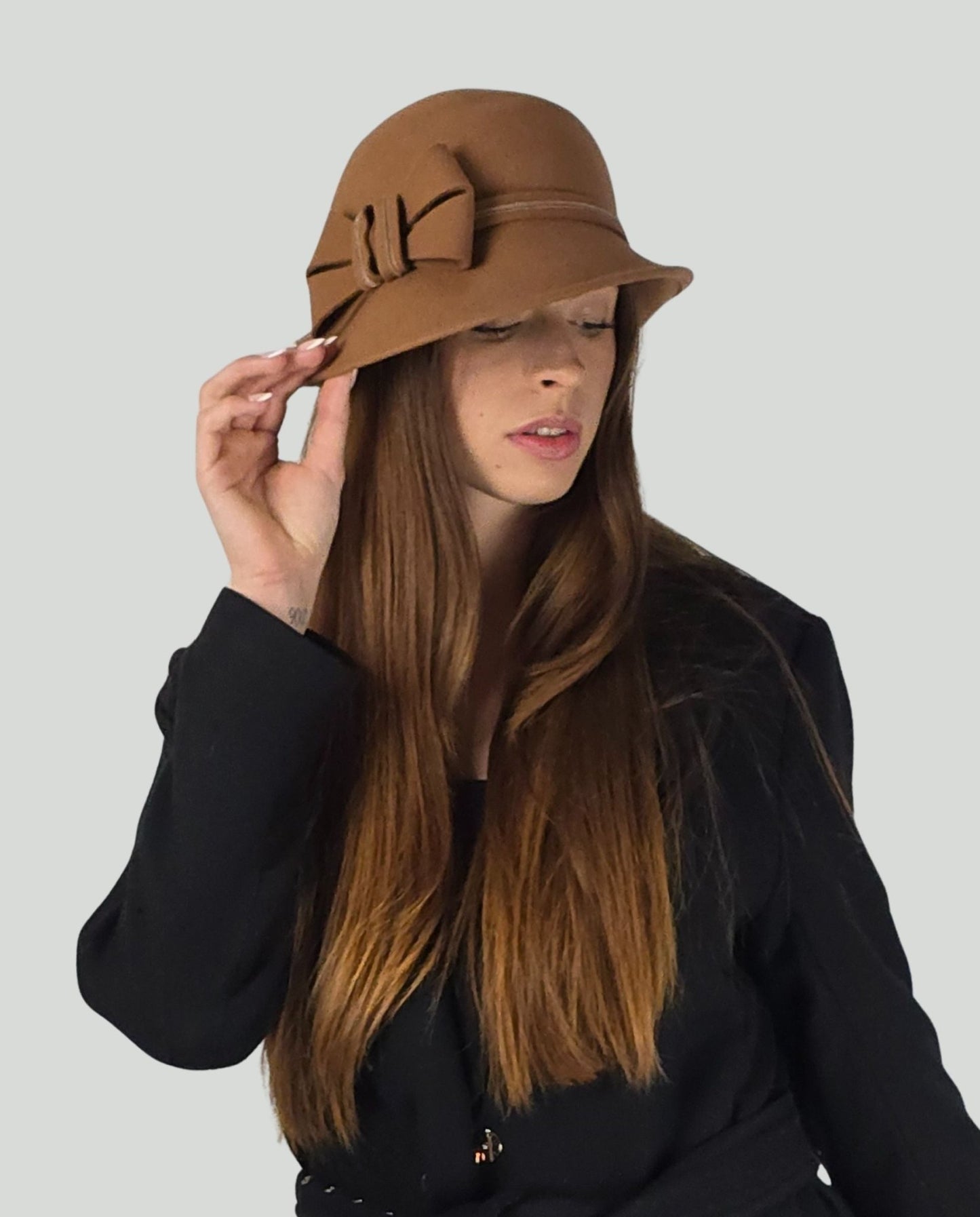 Cappello fiocco Nocciola - Soho Moda Mare