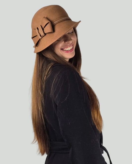 Cappello fiocco Nocciola - Soho Moda Mare