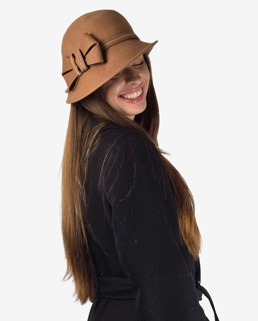 Cappello fiocco Nocciola - Soho Moda Mare
