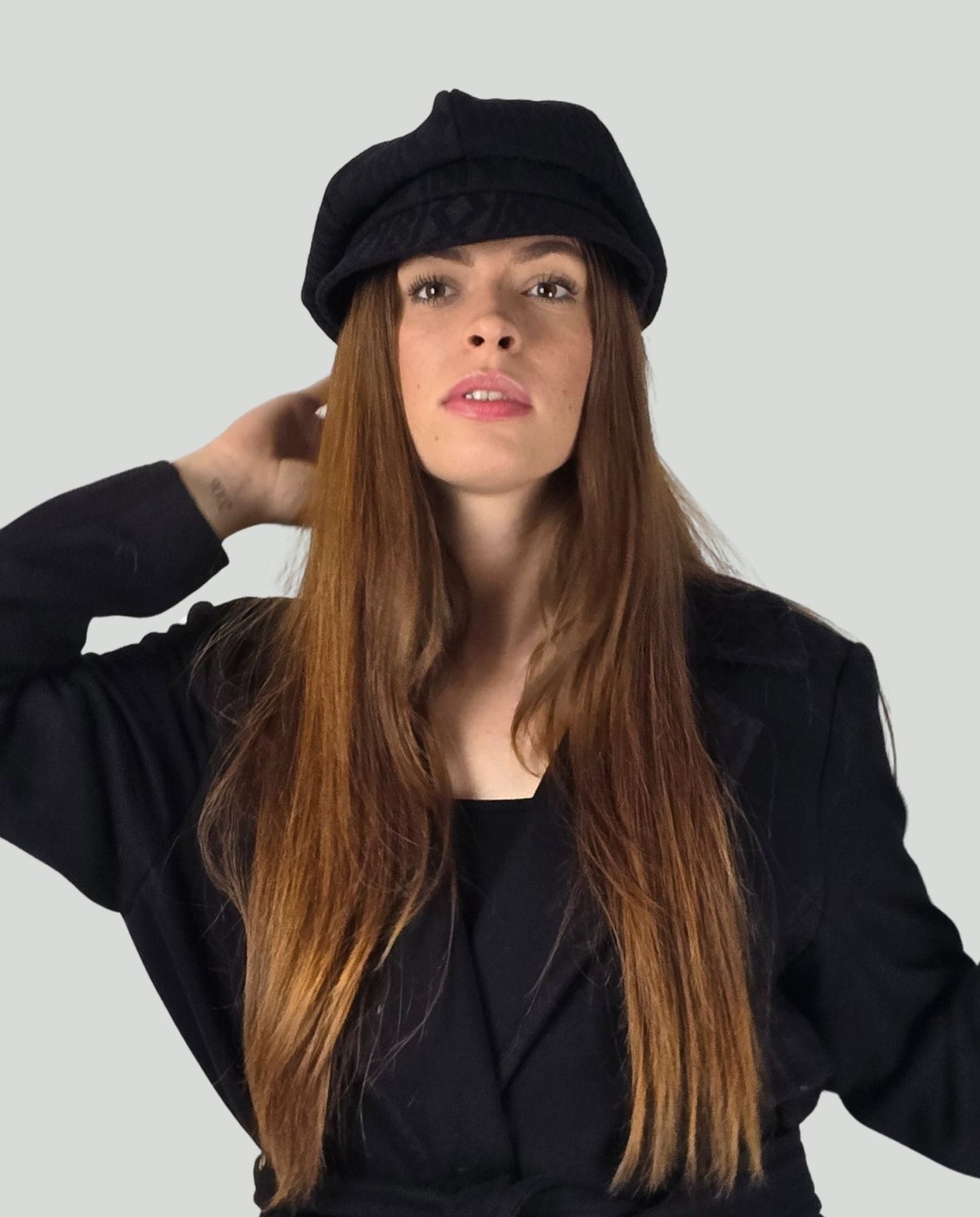 Cappello treccia Nero - Soho Moda Mare