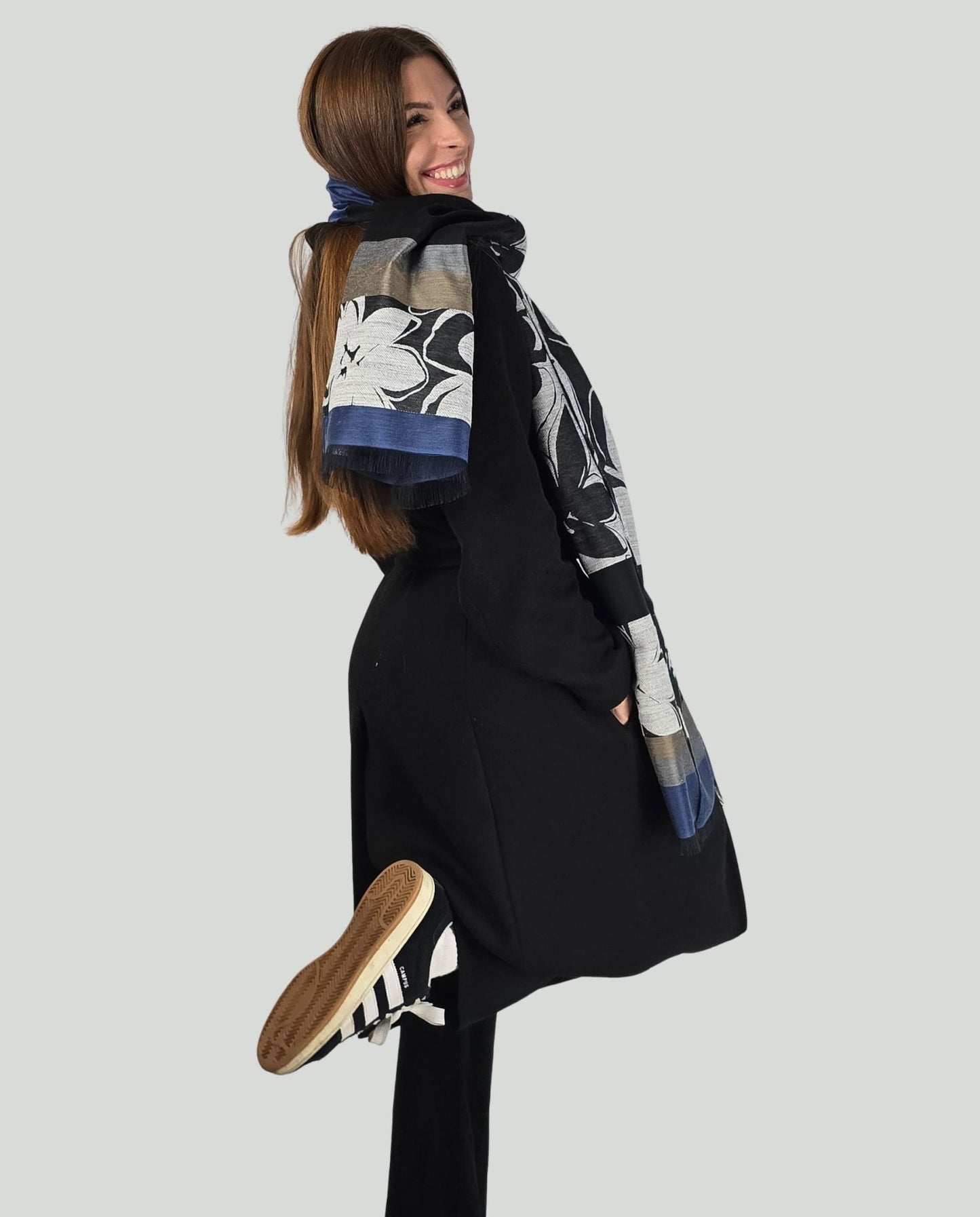 Stola Fant.Grigio/Nero/Blu - Soho Moda Mare