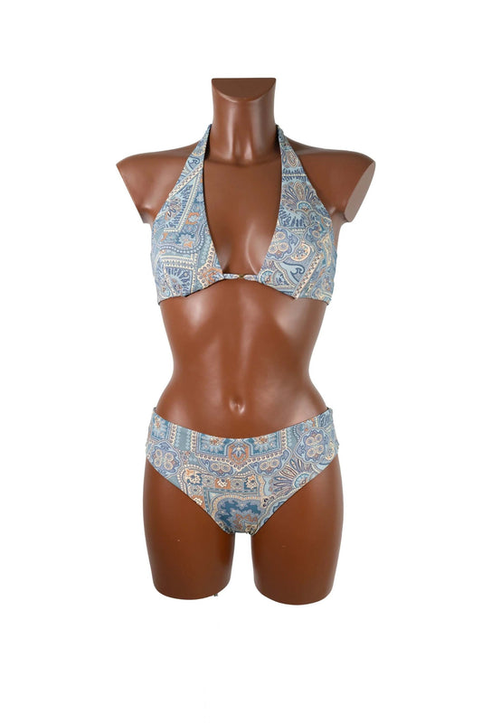 Bikini Vela preformed halter neck without padding with comfortable fit briefs, Made in Italy