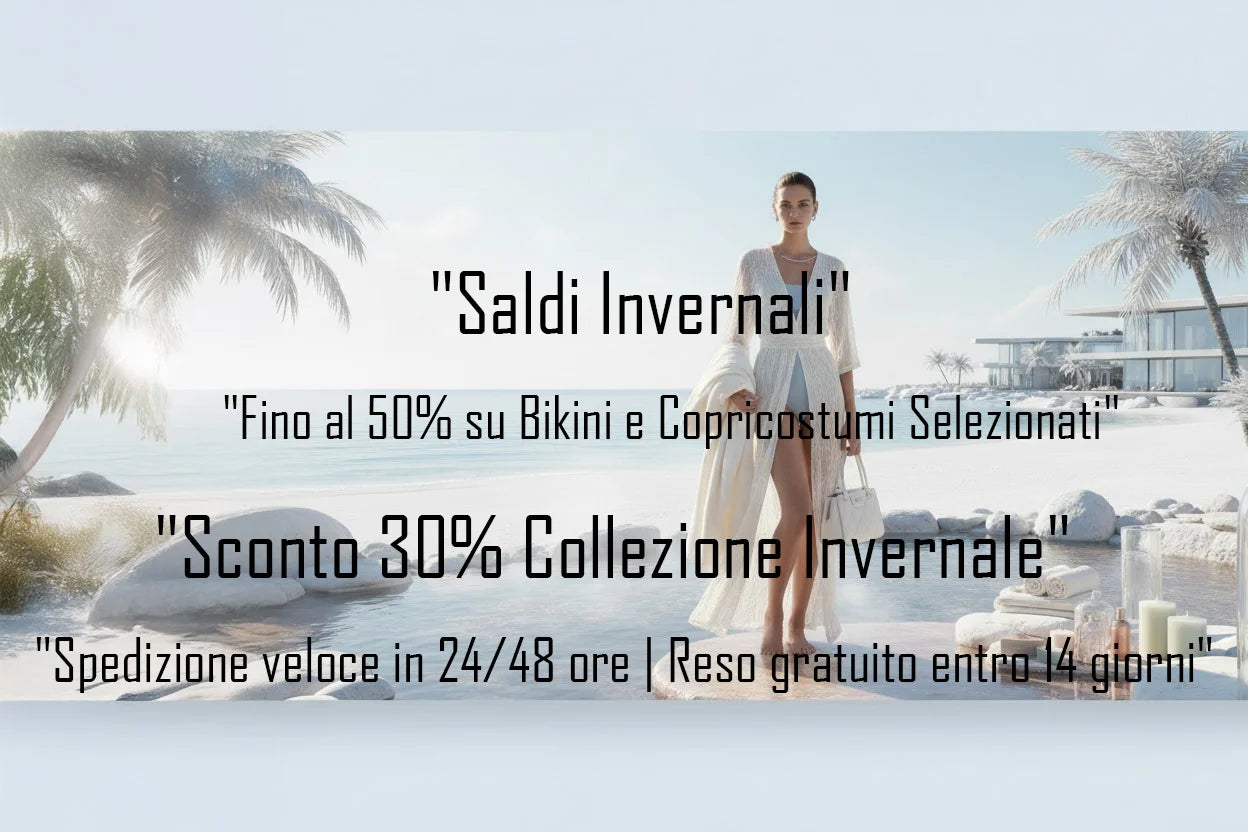 Saldi invernali beachwear - Bikini e copricostumi eleganti scontati fino al 50%
